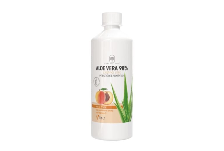 Pancia gonfia rimedi naturali: Aloe Pesca 98% succo di Aloe Vera Etna Wellness