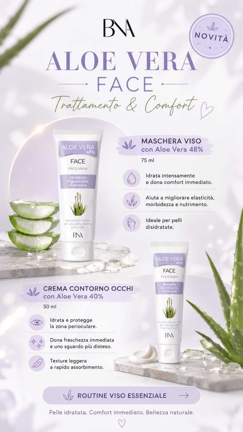 Maschera Viso Aloe Vera 48% – 75 ml - immagine 2