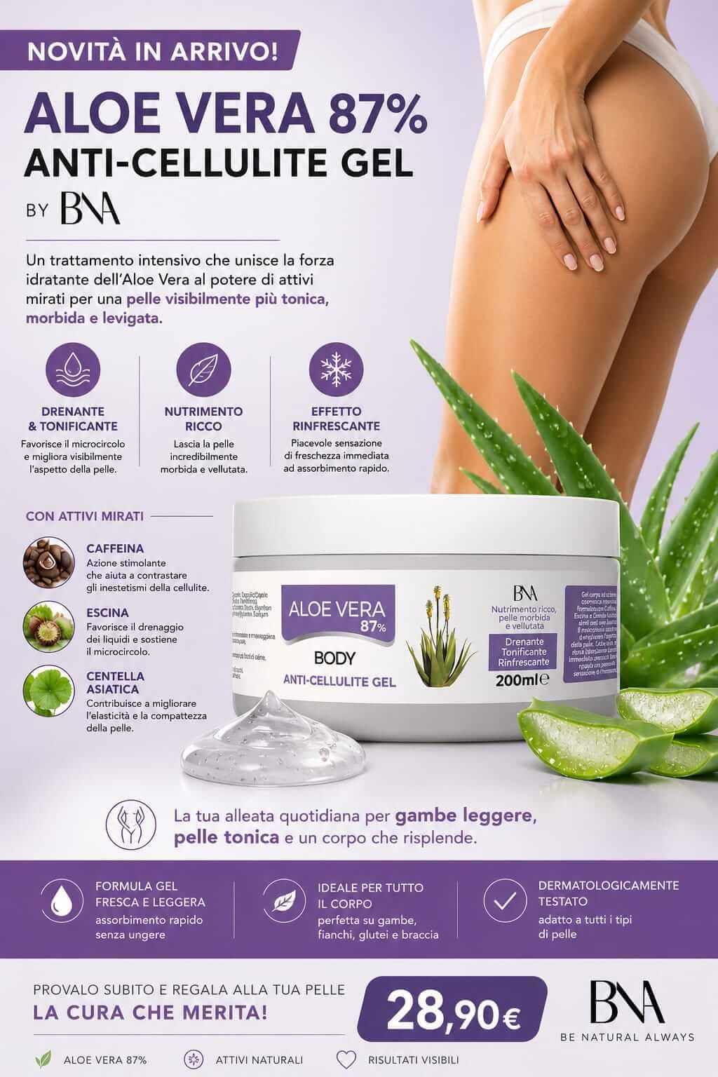 Gel Corpo Anticellulite Aloe Vera 87% – 200 ml - immagine 2